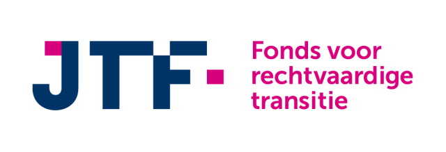 Logo van JTF. Tekst is Fonds voor rechtvaardige transitie.