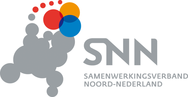 Logo van SNN. Tekst is Samenwerkingsverband Noord-Nederland.